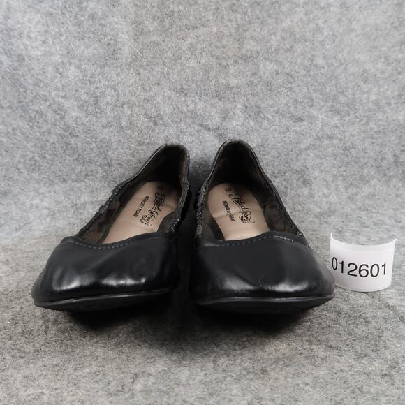 Faded Glory Shoes Womens 8.5 Ballet Flats Scrunch Round Toe Black Memory Foam - Picture 2 of 11